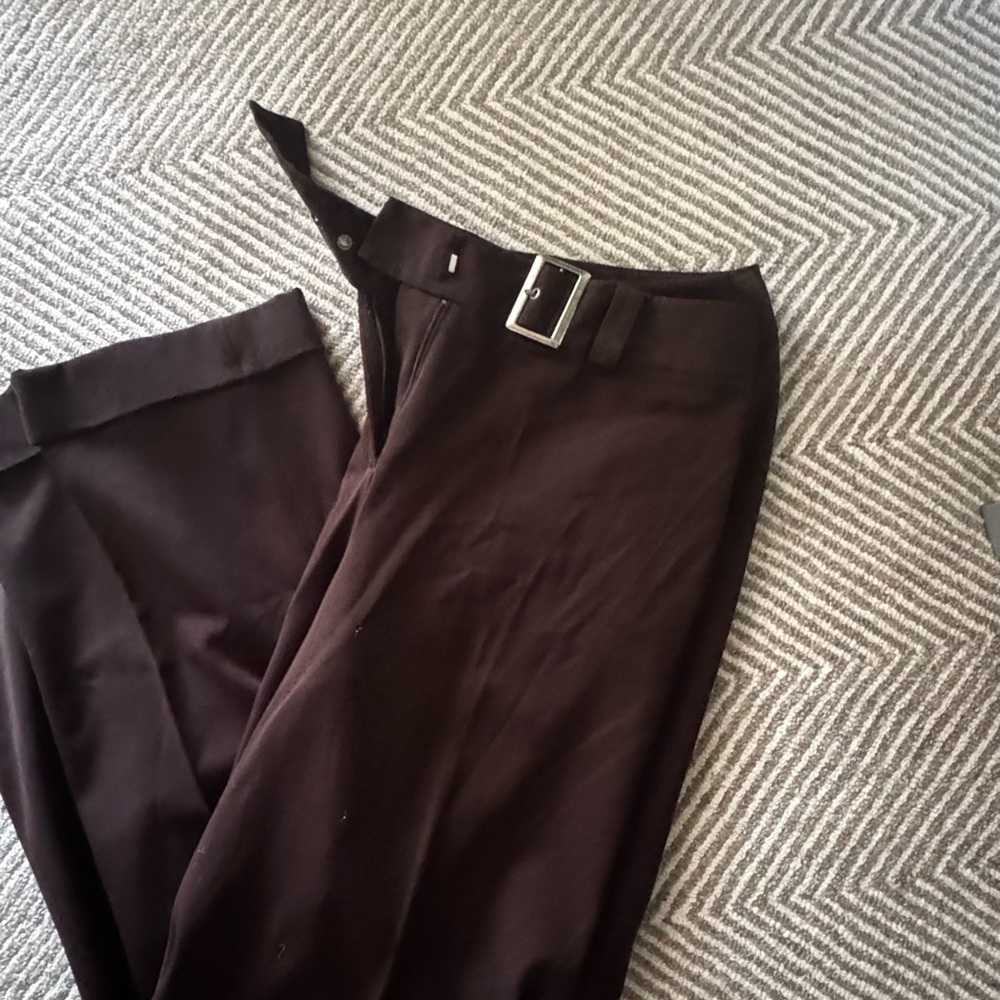 Style & Co Women's Brown Trousers with Belt - Picture 3 of 9
